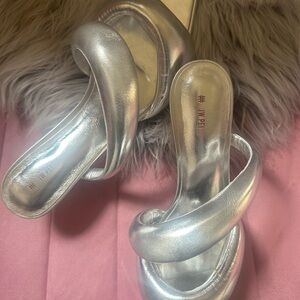 JW PEI Metallic Silver Heels